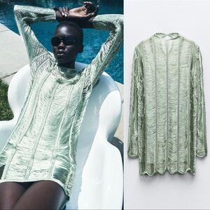 Zara Openwork Knit Mini Dress Size Medium NWT Bloggers Favorite